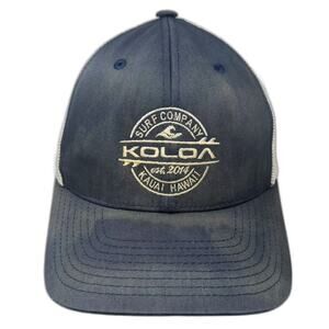 Koloa Baseball Cap Blue White OS Fitted Mesh Flexfit Embroidered Kauai Surf Hat